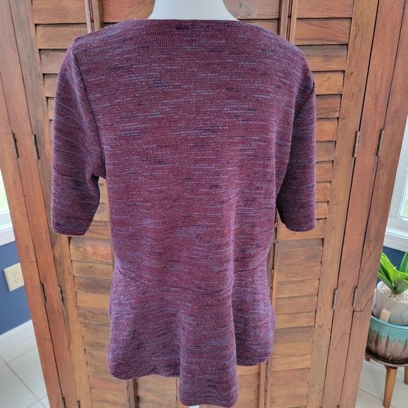 Loft peplum sweater multicolor‎ size large - Picture 2 of 5